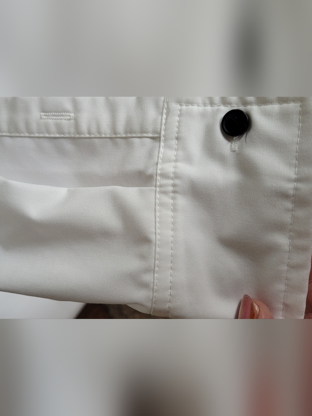 Poplin White Button-Front Women's Shirt - Picture 5 of 5